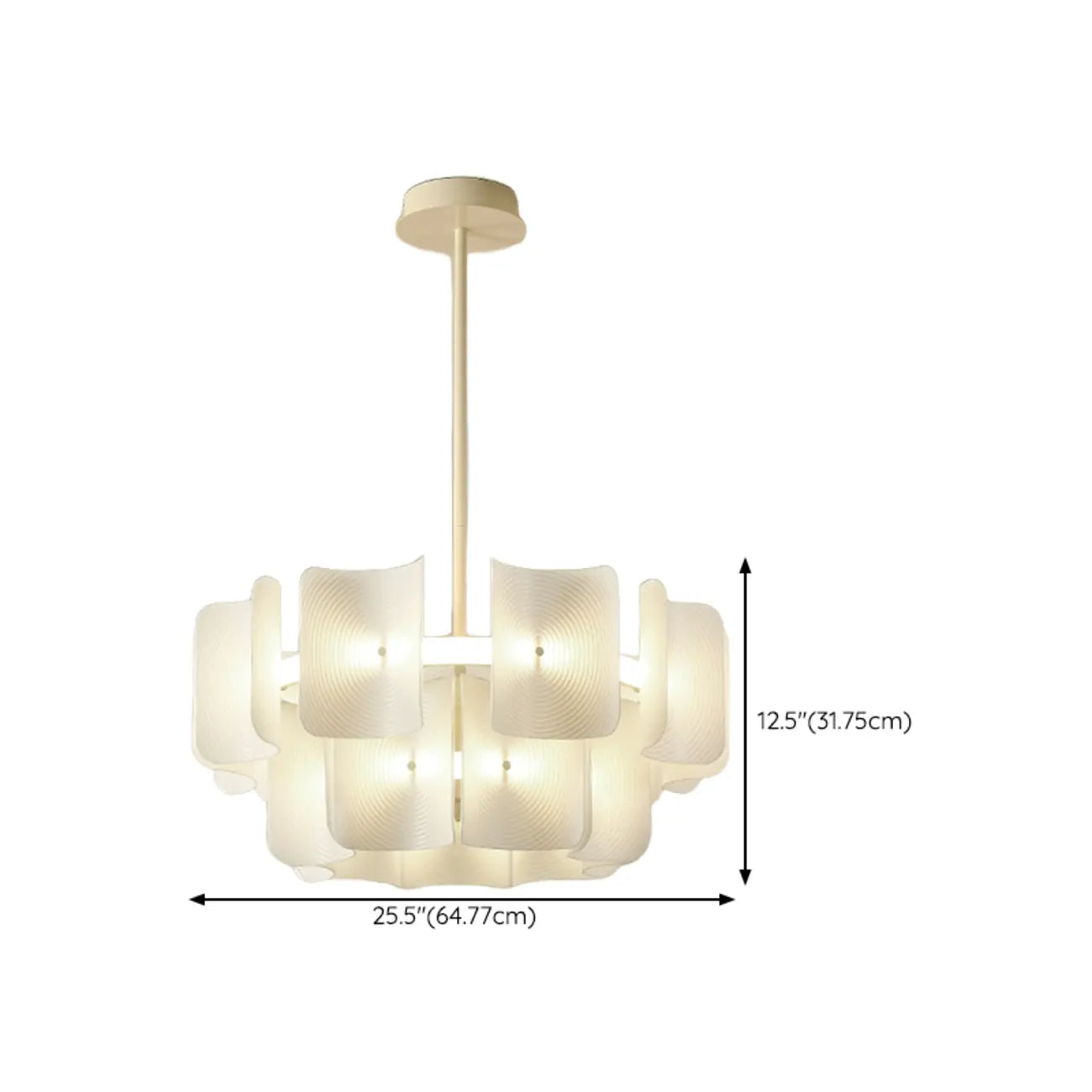 Lustre moderne à LED avec lecteur d'empreintes digitales et variateur à trois vitesses
