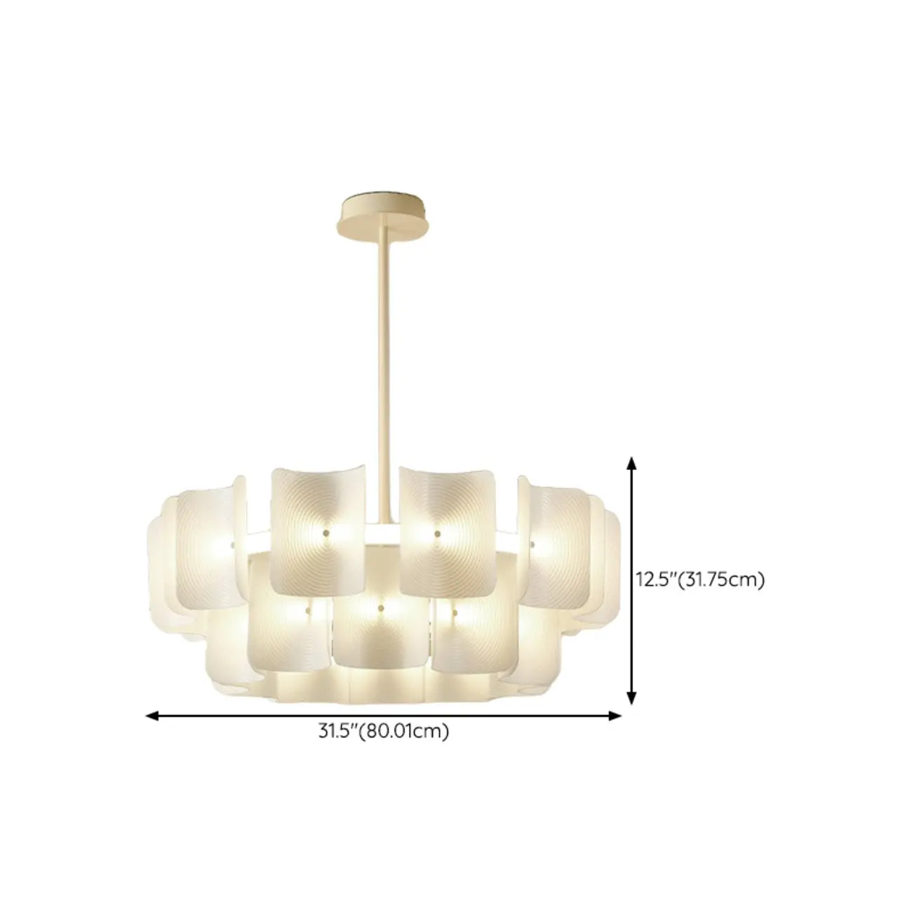 Lustre moderne à LED avec lecteur d'empreintes digitales et variateur à trois vitesses