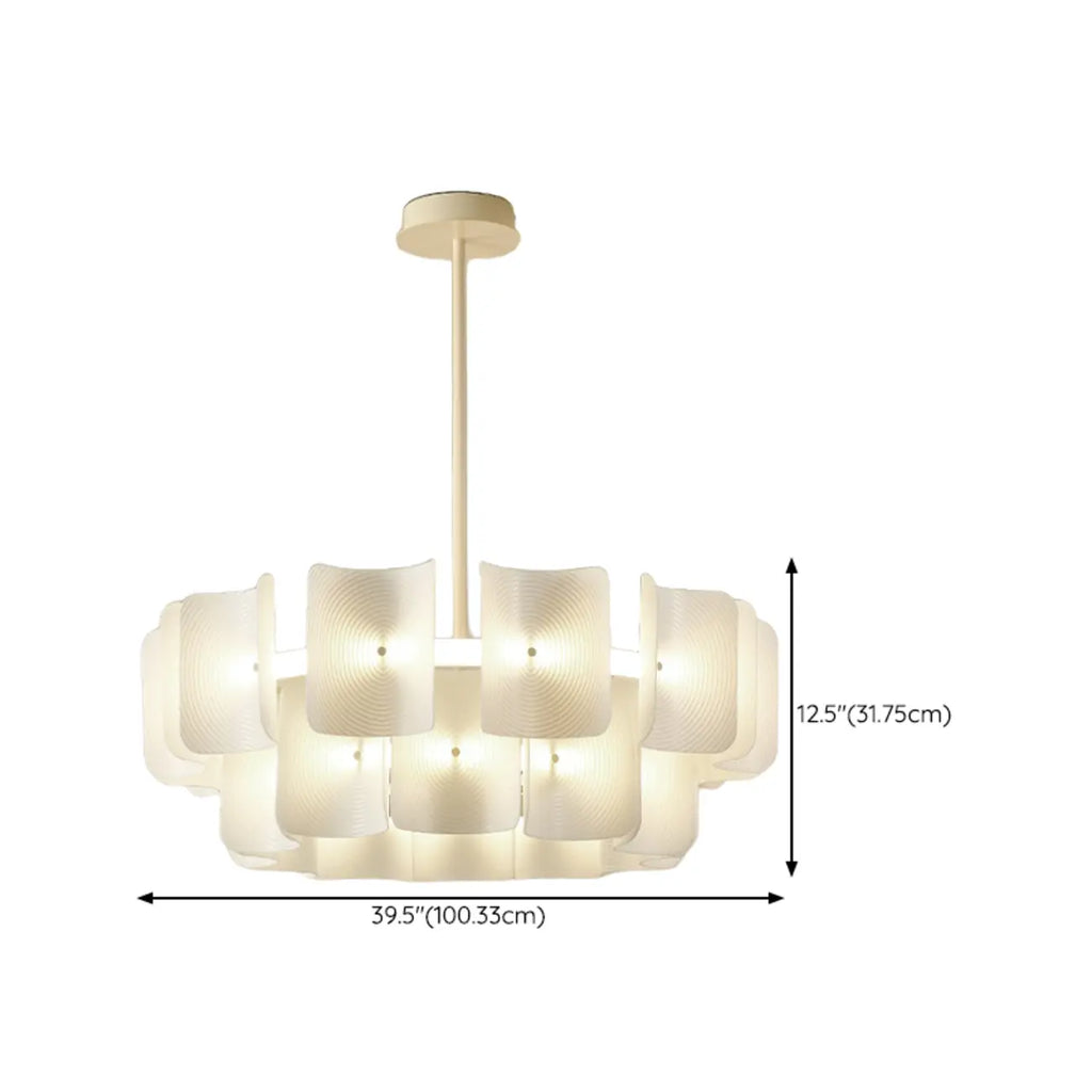 Lustre moderne à LED avec lecteur d'empreintes digitales et variateur à trois vitesses