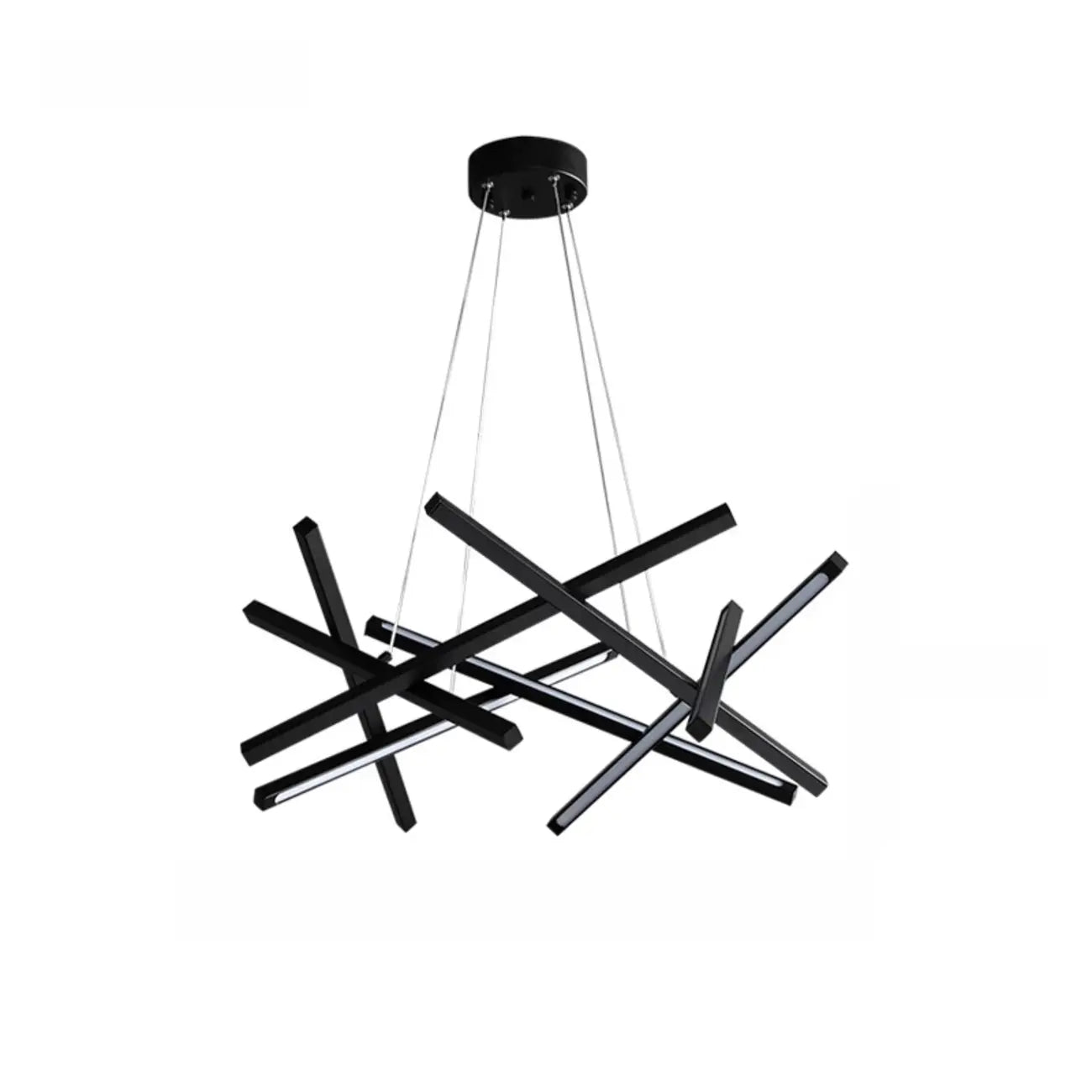 Lustre LED linéaire moderne au design géométrique en métal