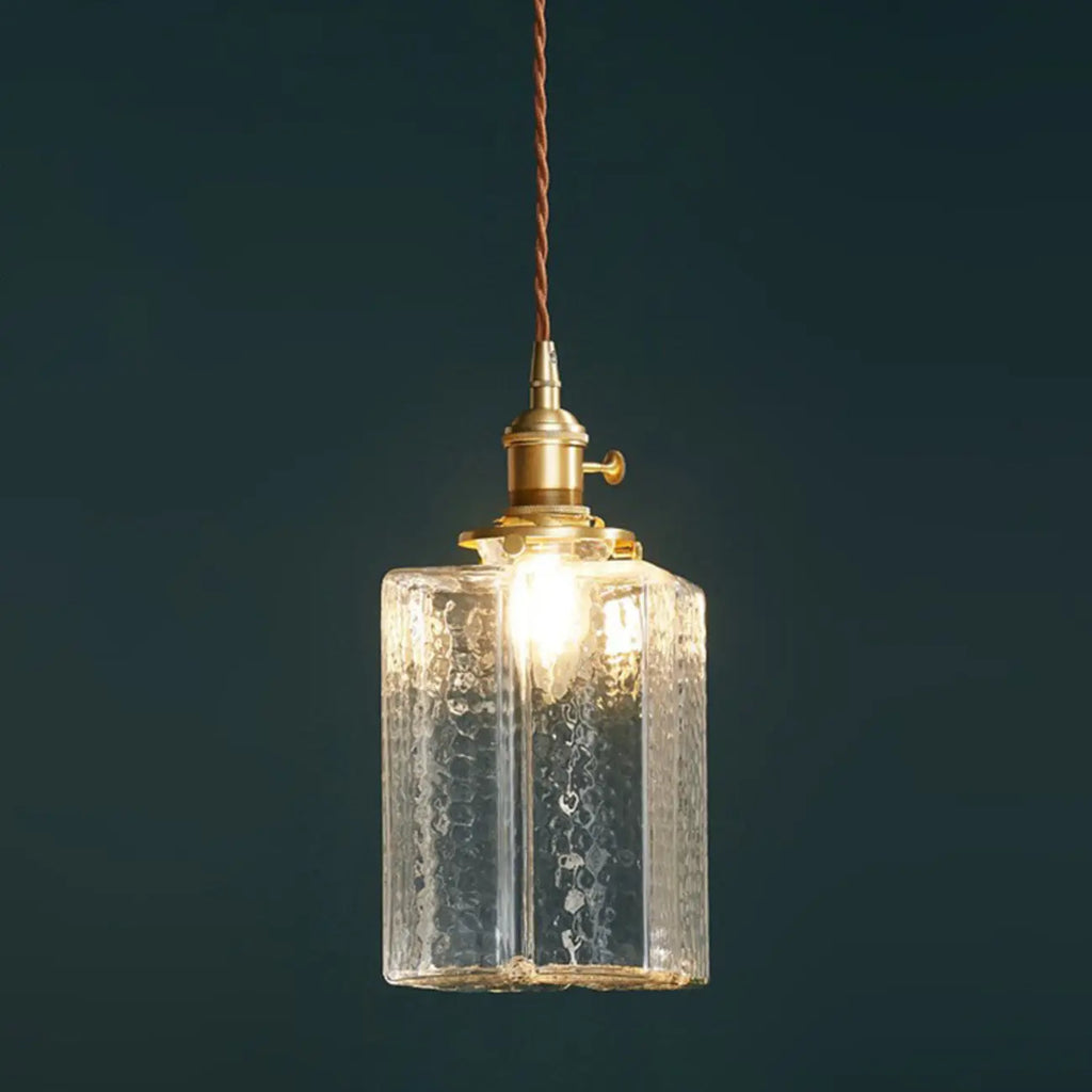 Suspension cubique moderne en verre transparent pour salon