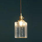 Suspension cubique moderne en verre transparent pour salon