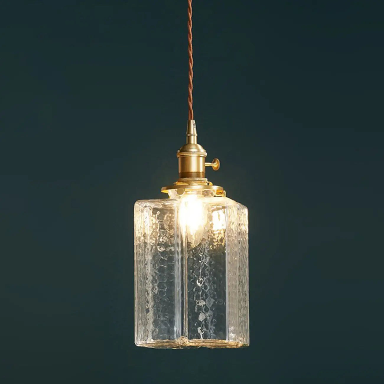 Suspension cubique moderne en verre transparent pour salon