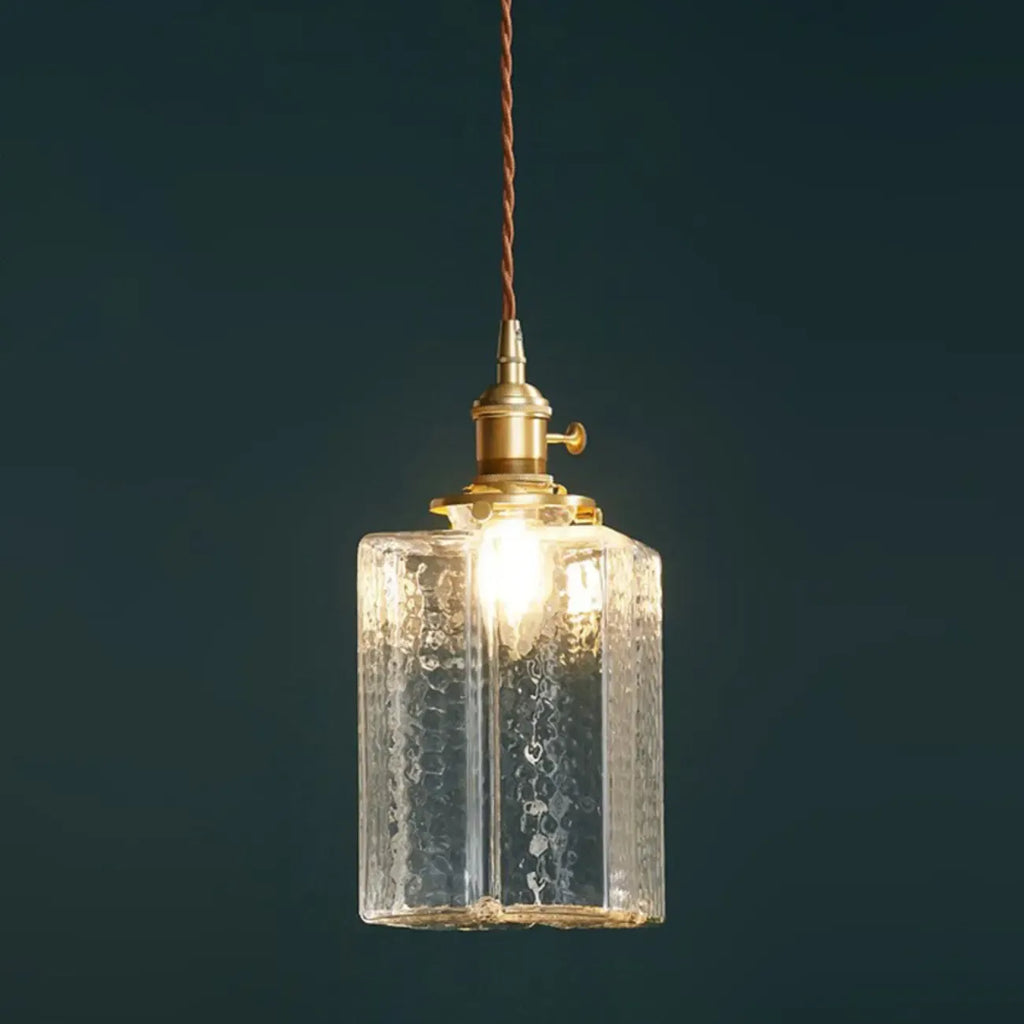 Suspension cubique moderne en verre transparent pour salon