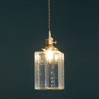 Suspension cubique moderne en verre transparent pour salon