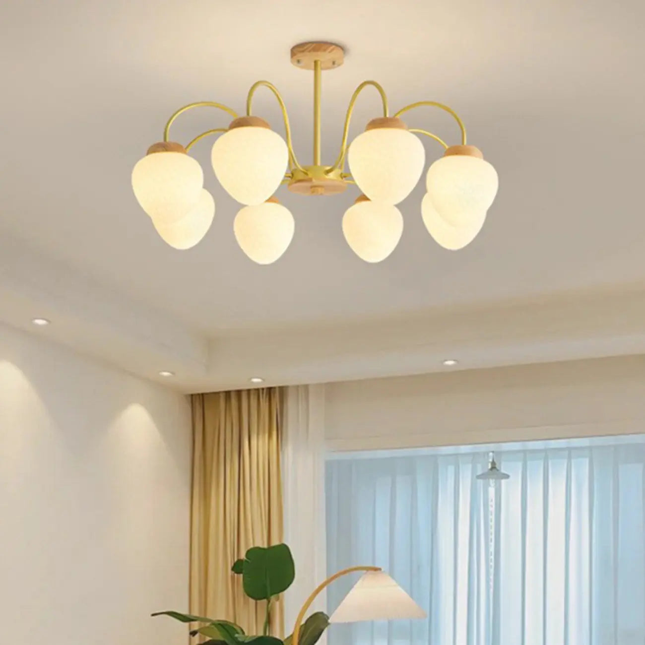 Lampadario a sospensione moderno con globo in vetro a 3/5/8 luci