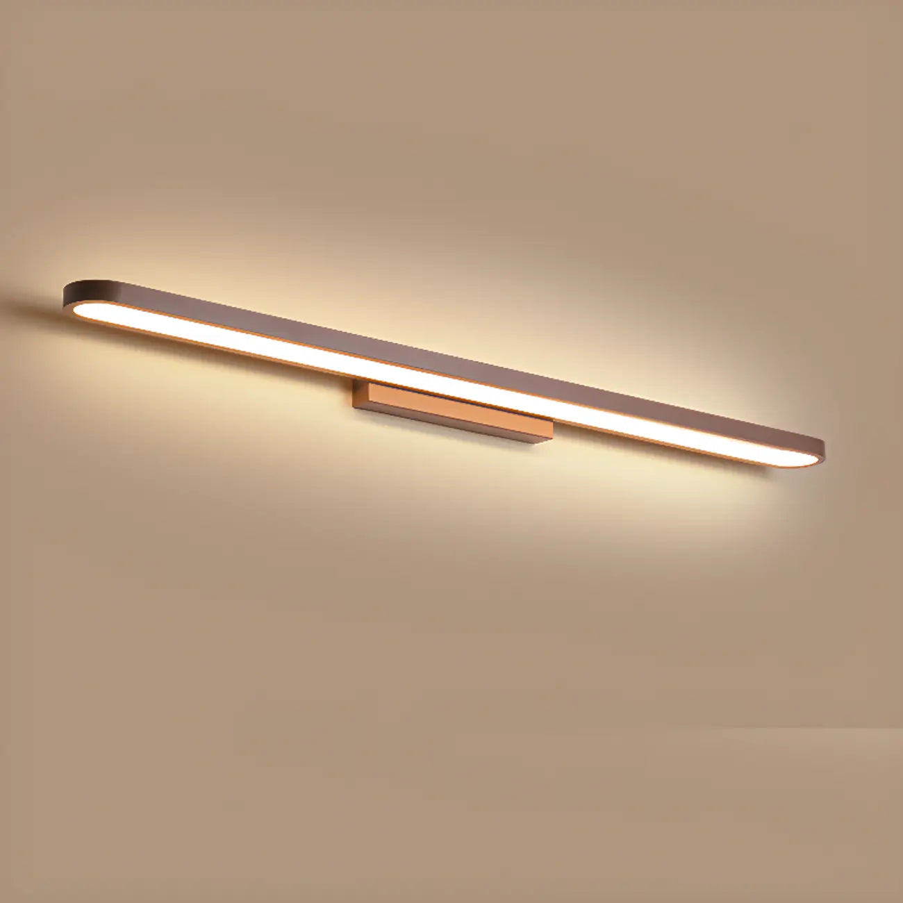 Applique murale LED moderne droite couleur café pour salle de bain, câblée