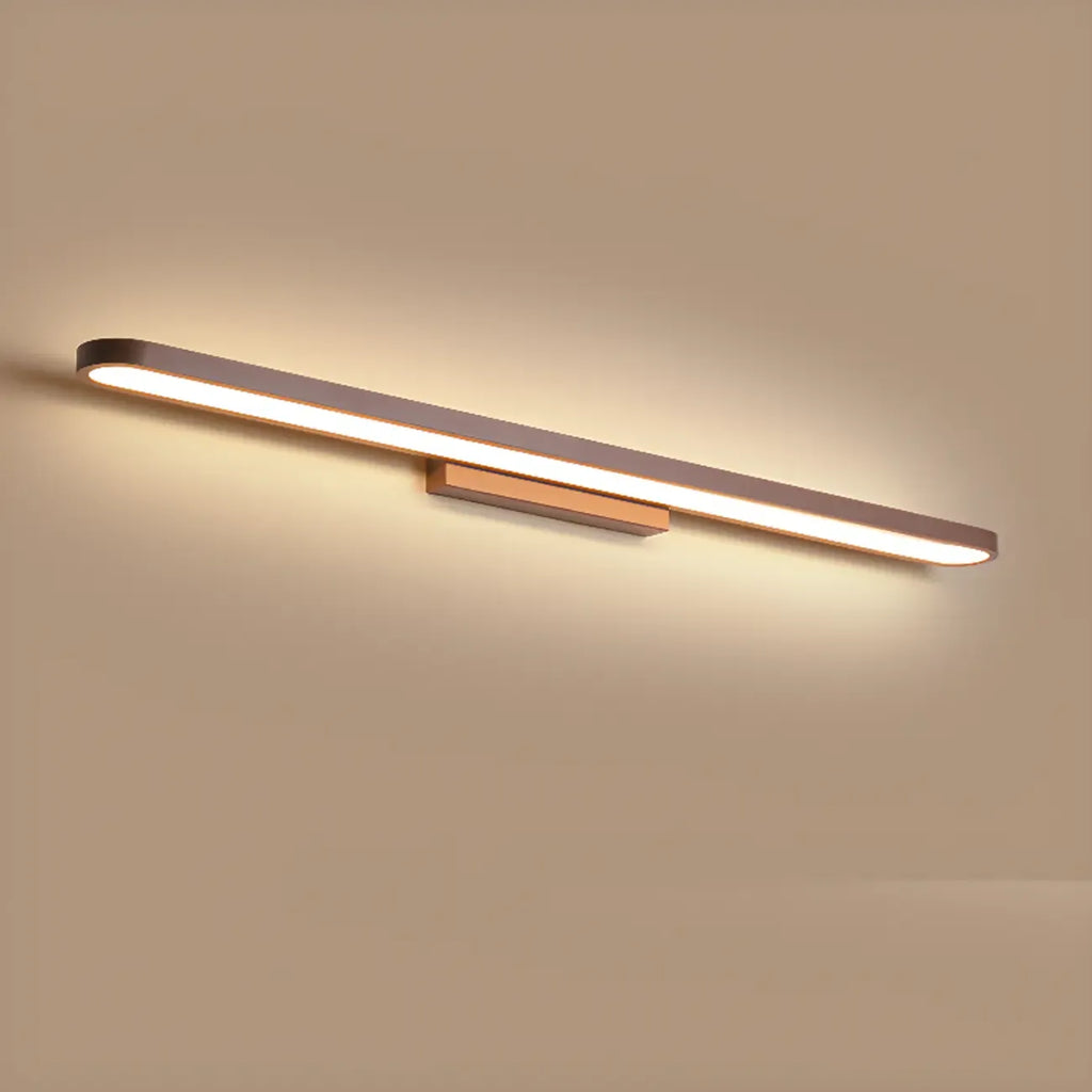 Applique murale LED moderne droite couleur café pour salle de bain, câblée