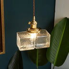 Suspension cubique moderne en verre transparent pour salon