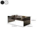 Table basse rectangulaire noire moderne au design transparent