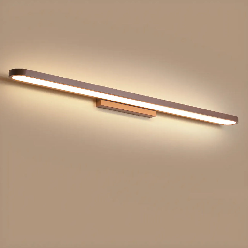 Applique murale LED moderne droite couleur café pour salle de bain, câblée