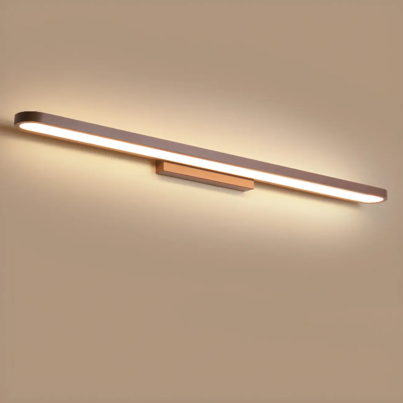 Applique murale LED moderne droite couleur café pour salle de bain, câblée