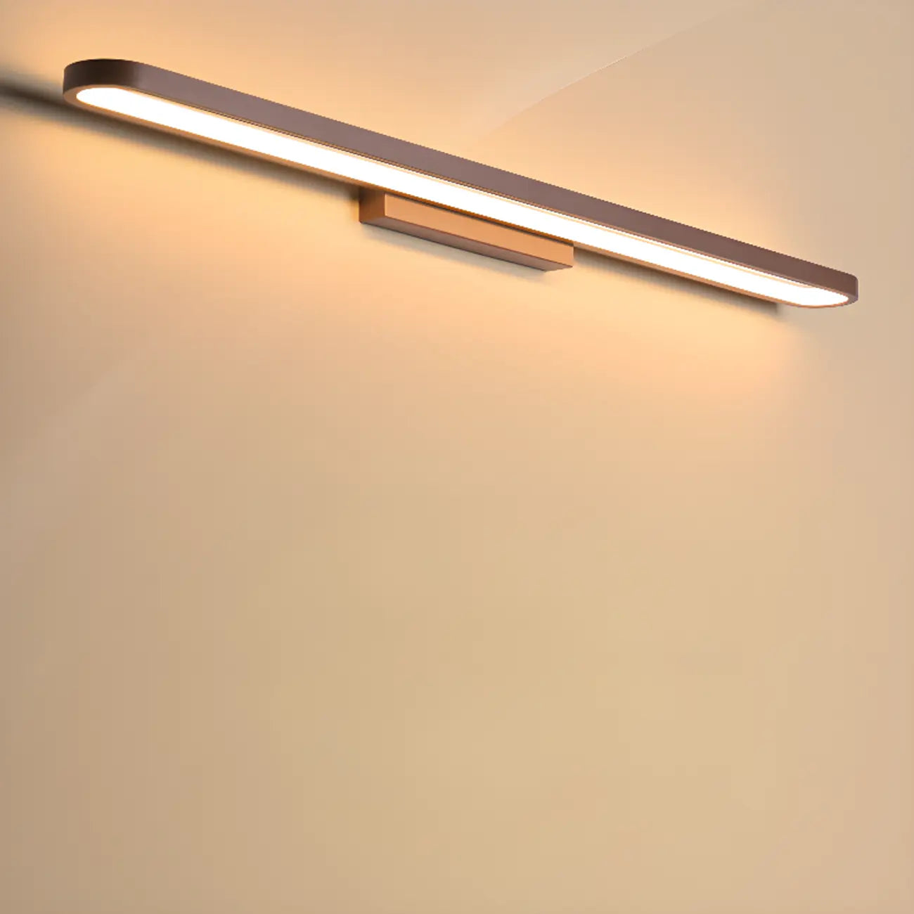 Applique murale LED moderne droite couleur café pour salle de bain, câblée