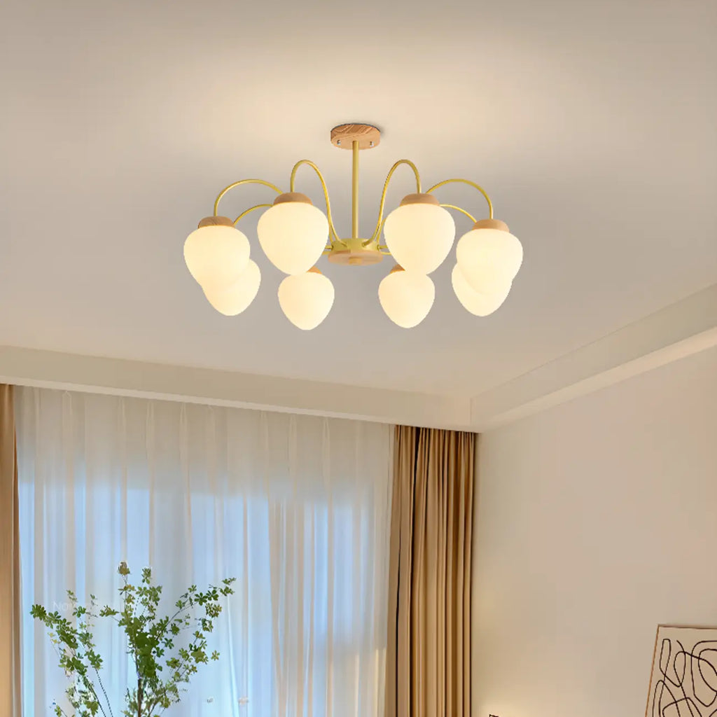 Lampadario a sospensione moderno con globo in vetro a 3/5/8 luci