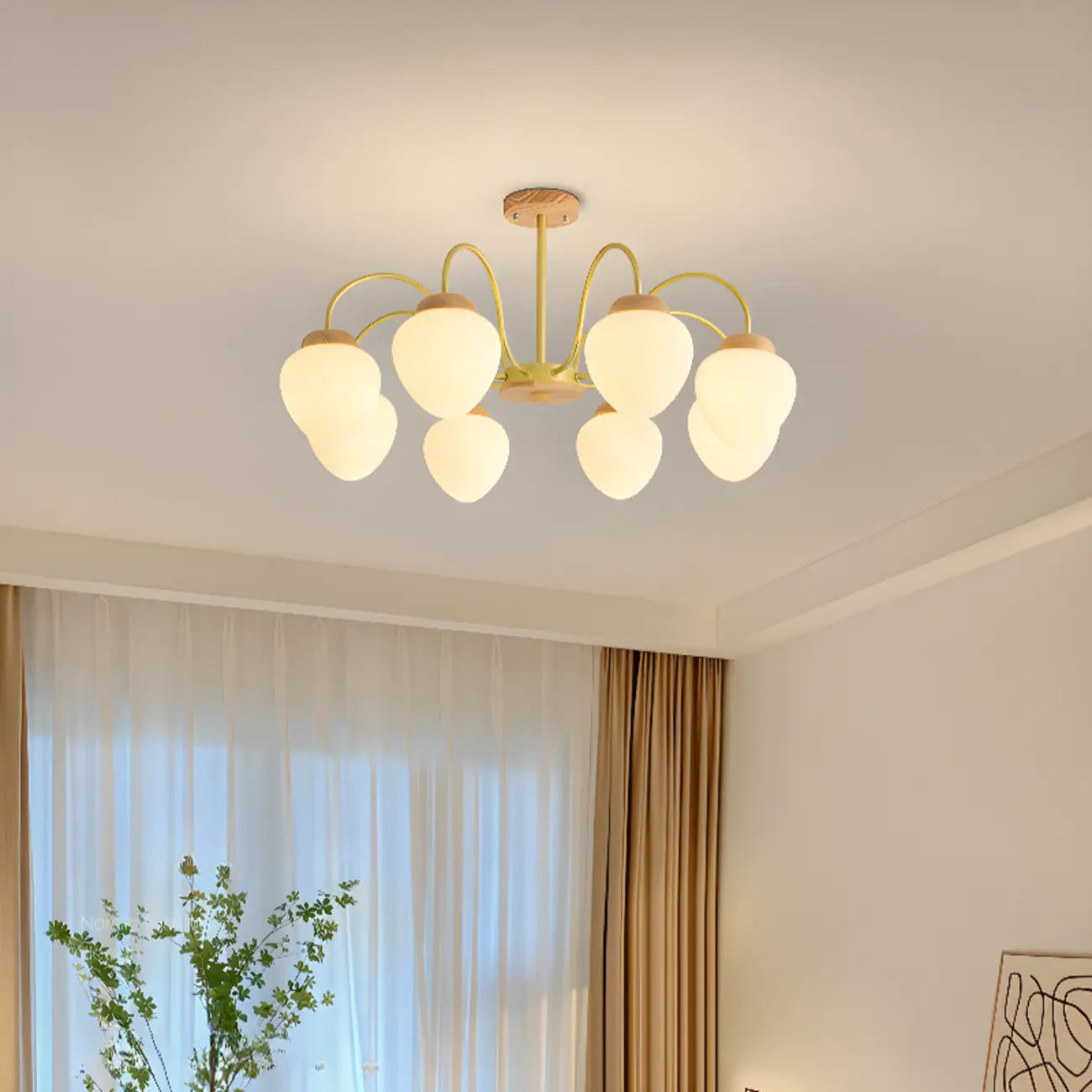 Lampadario a sospensione moderno con globo in vetro a 3/5/8 luci