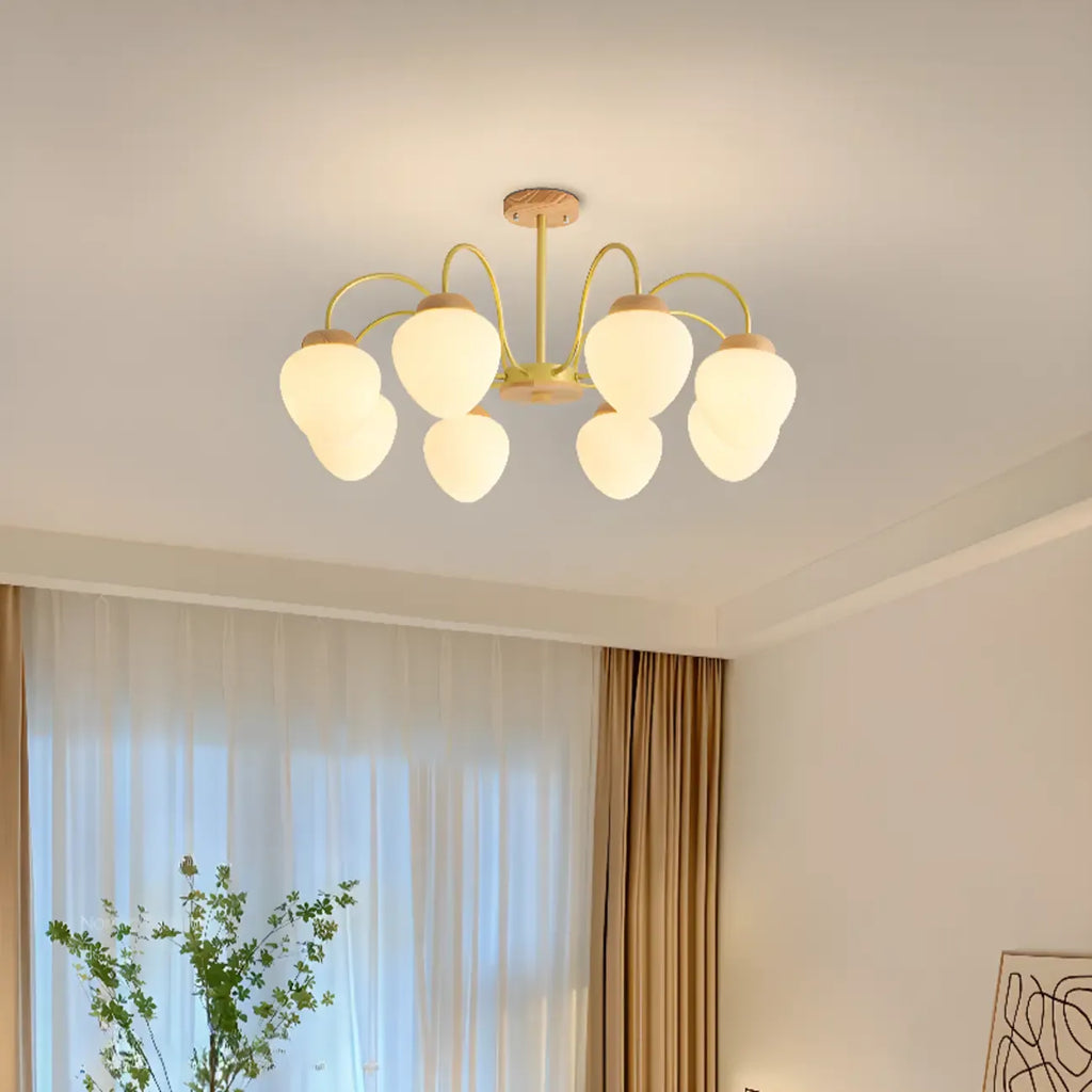 Lampadario a sospensione moderno con globo in vetro a 3/5/8 luci