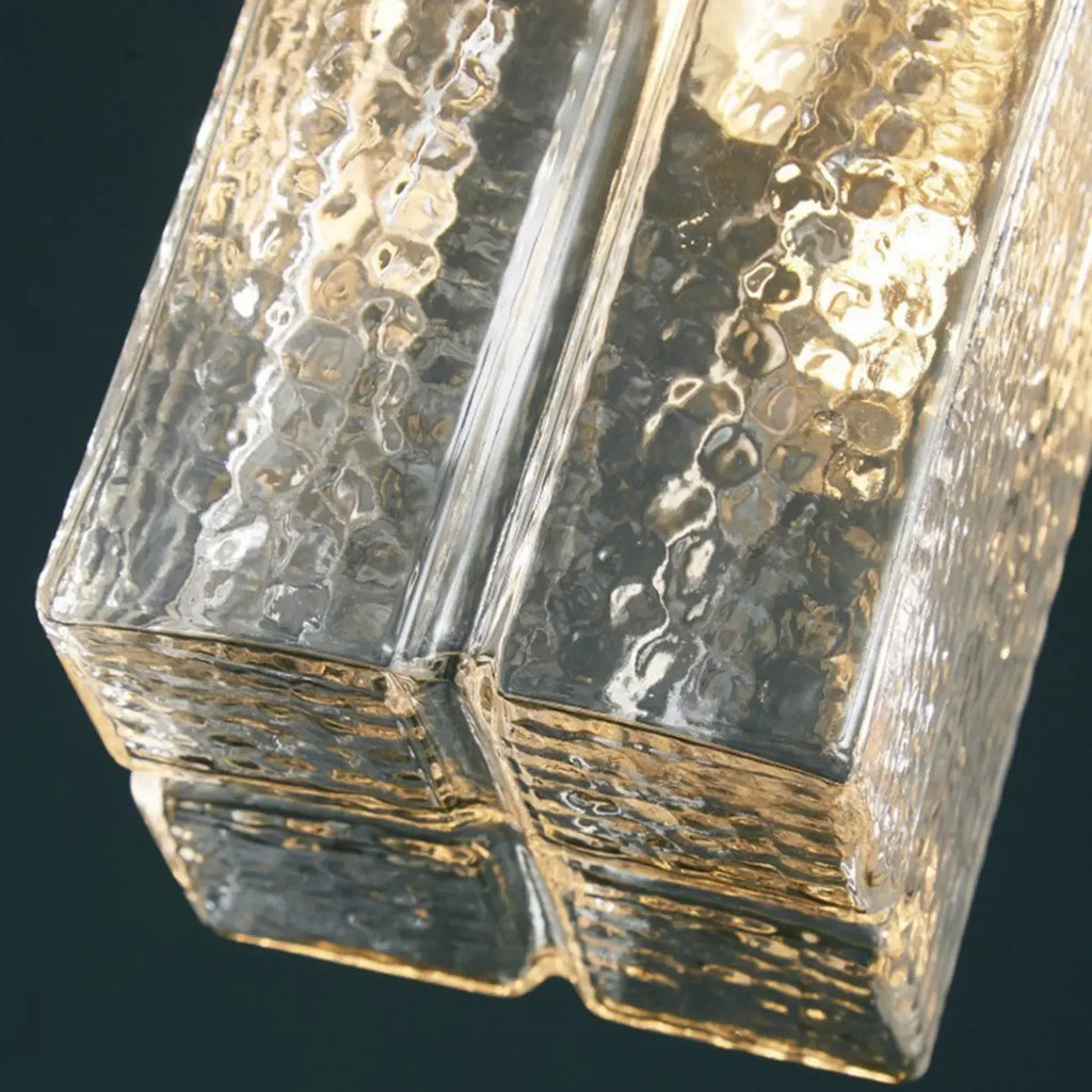 Suspension cubique moderne en verre transparent pour salon