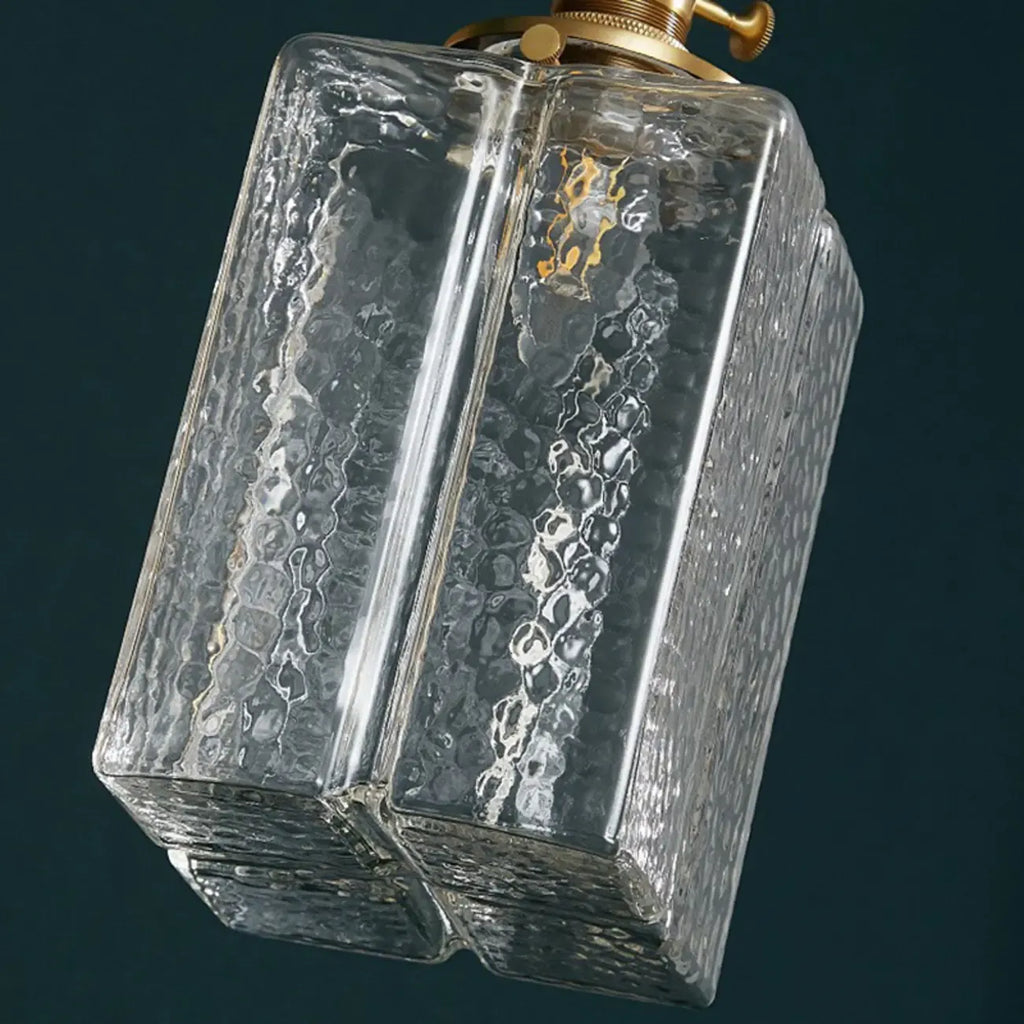 Suspension cubique moderne en verre transparent pour salon