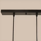 Suspension géométrique noire en métal de style industriel pour îlot de cuisine