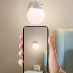 Lampada a sospensione per bambini a forma di coniglio e luna 3D dimmerabile per cameretta