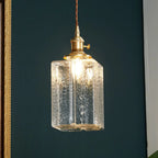Suspension cubique moderne en verre transparent pour salon