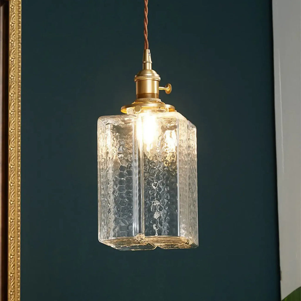 Suspension cubique moderne en verre transparent pour salon