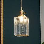 Suspension cubique moderne en verre transparent pour salon