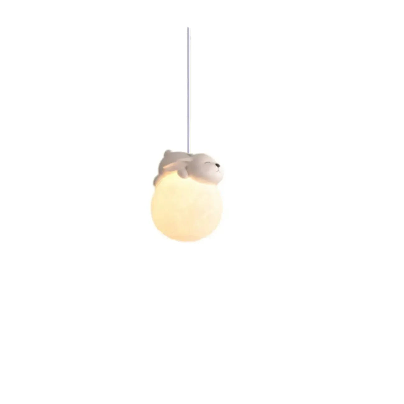 Lampada a sospensione per bambini a forma di coniglio e luna 3D dimmerabile per cameretta