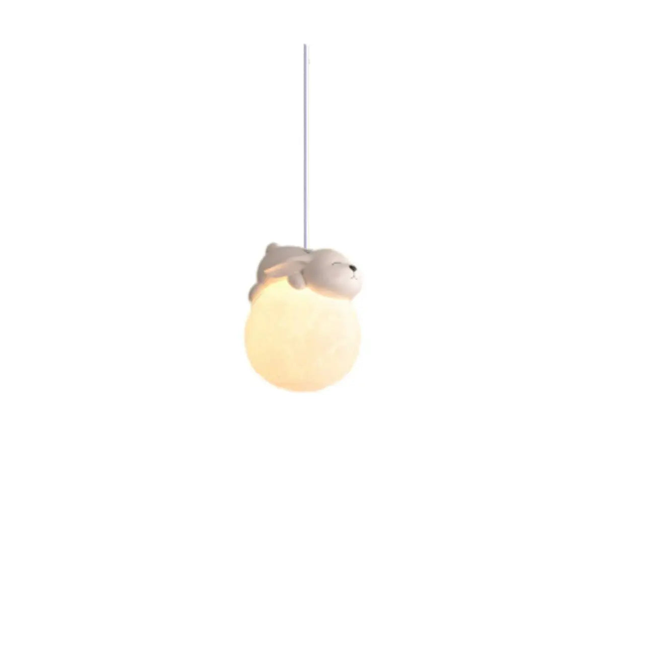 Lampada a sospensione per bambini a forma di coniglio e luna 3D dimmerabile per cameretta
