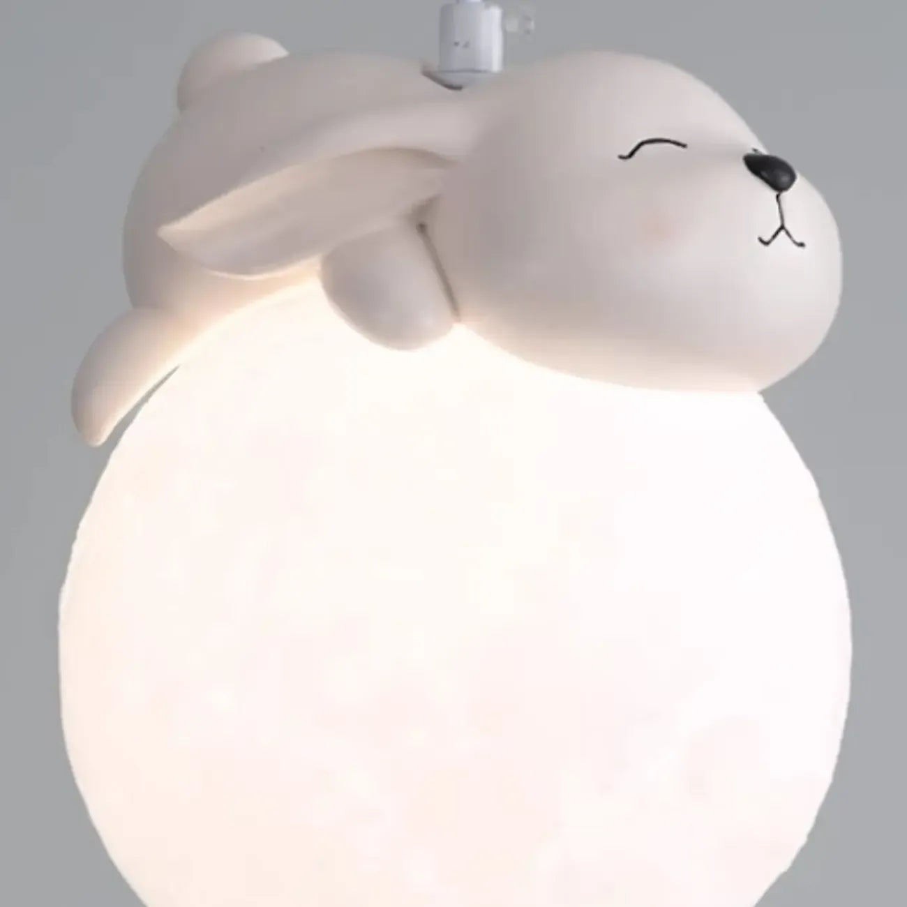 Lampada a sospensione per bambini a forma di coniglio e luna 3D dimmerabile per cameretta