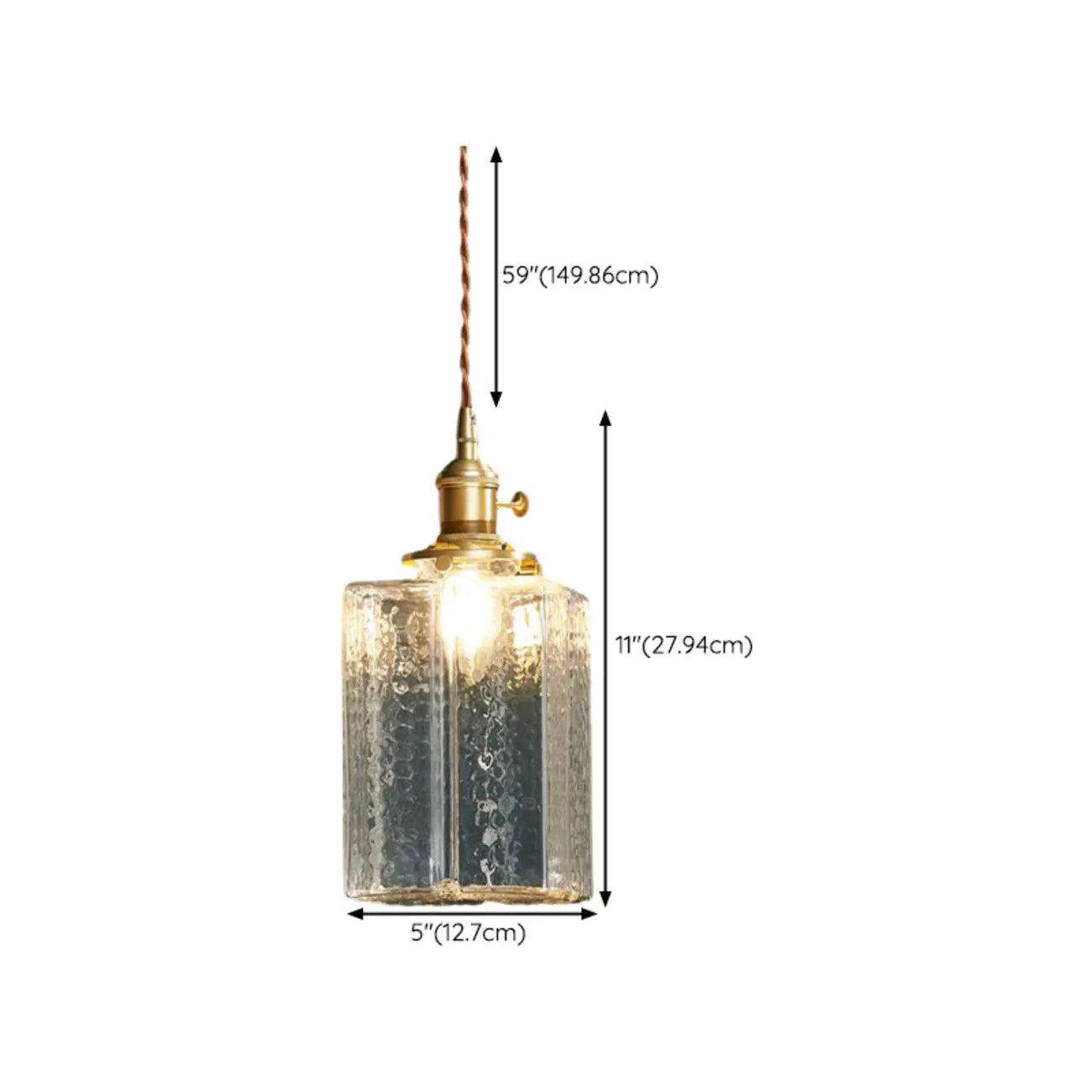Suspension cubique moderne en verre transparent pour salon