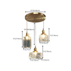 Suspension cubique moderne en verre transparent pour salon