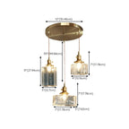 Suspension cubique moderne en verre transparent pour salon