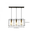 Suspension géométrique noire en métal de style industriel pour îlot de cuisine