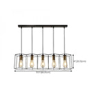 Suspension géométrique noire en métal de style industriel pour îlot de cuisine