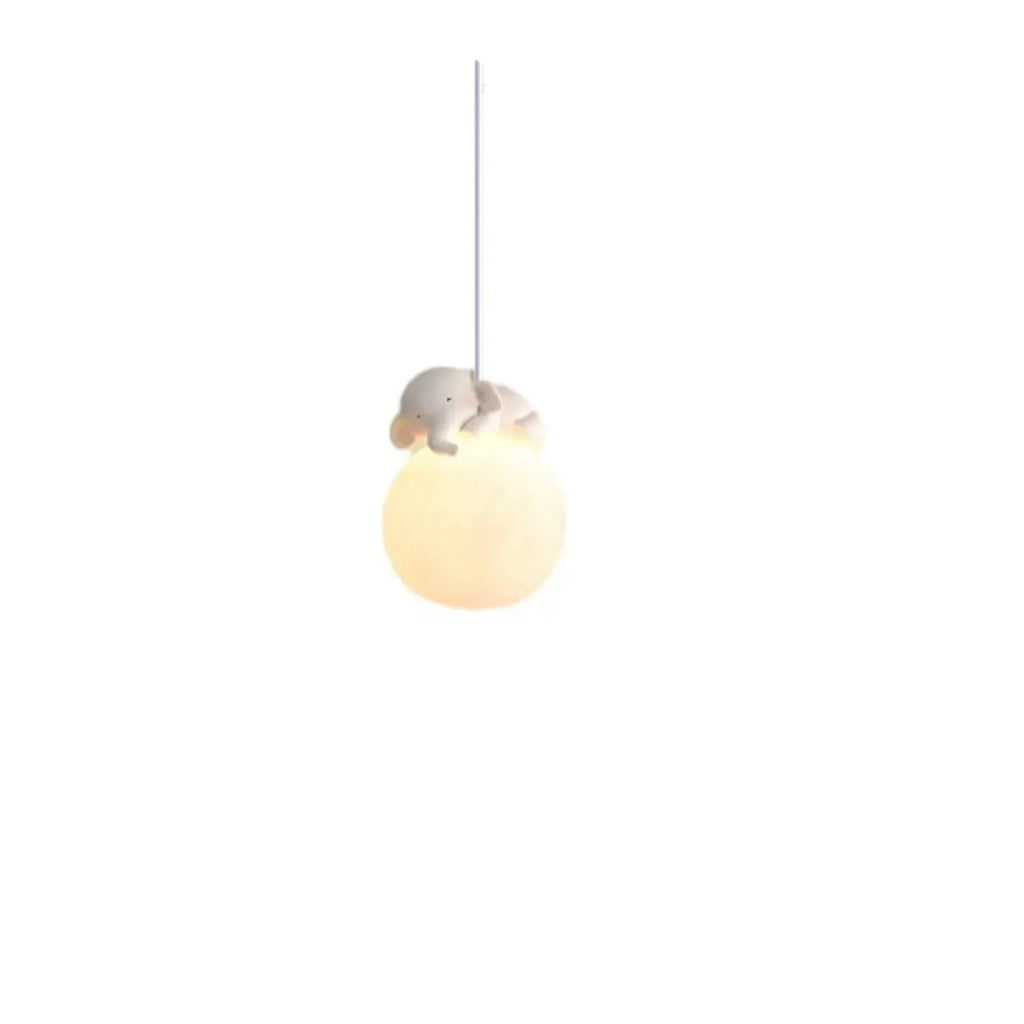 Lampada a sospensione per bambini a forma di coniglio e luna 3D dimmerabile per cameretta