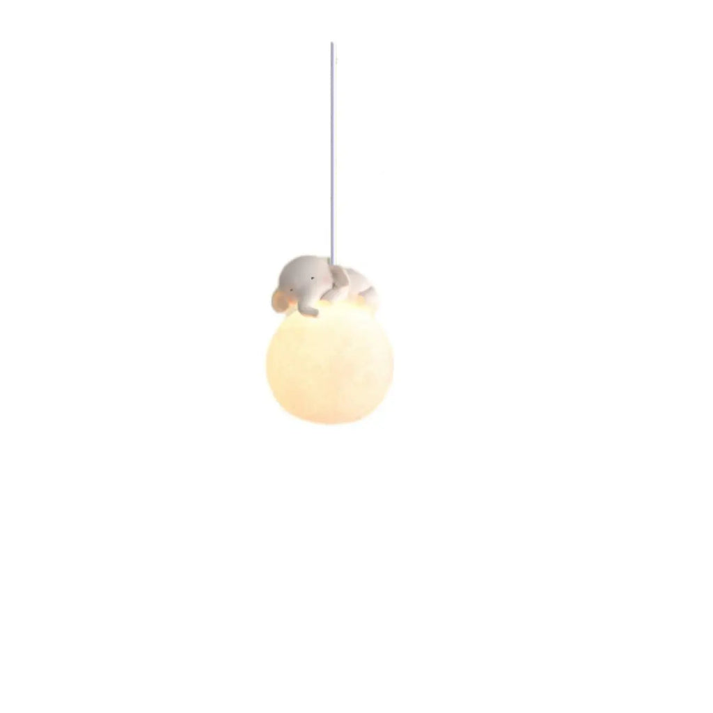 Lampada a sospensione per bambini a forma di coniglio e luna 3D dimmerabile per cameretta