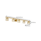 Applique murale moderne dorée pour salle de bain avec abat-jour en cristal transparent