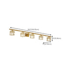 Applique murale moderne dorée pour salle de bain avec abat-jour en cristal transparent