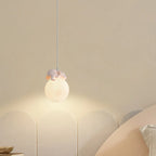 Lampada a sospensione per bambini a forma di coniglio e luna 3D dimmerabile per cameretta