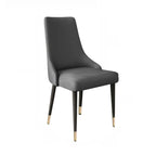 Chaise de salle à manger moderne sans accoudoirs, revêtue de similicuir et à dossier haut