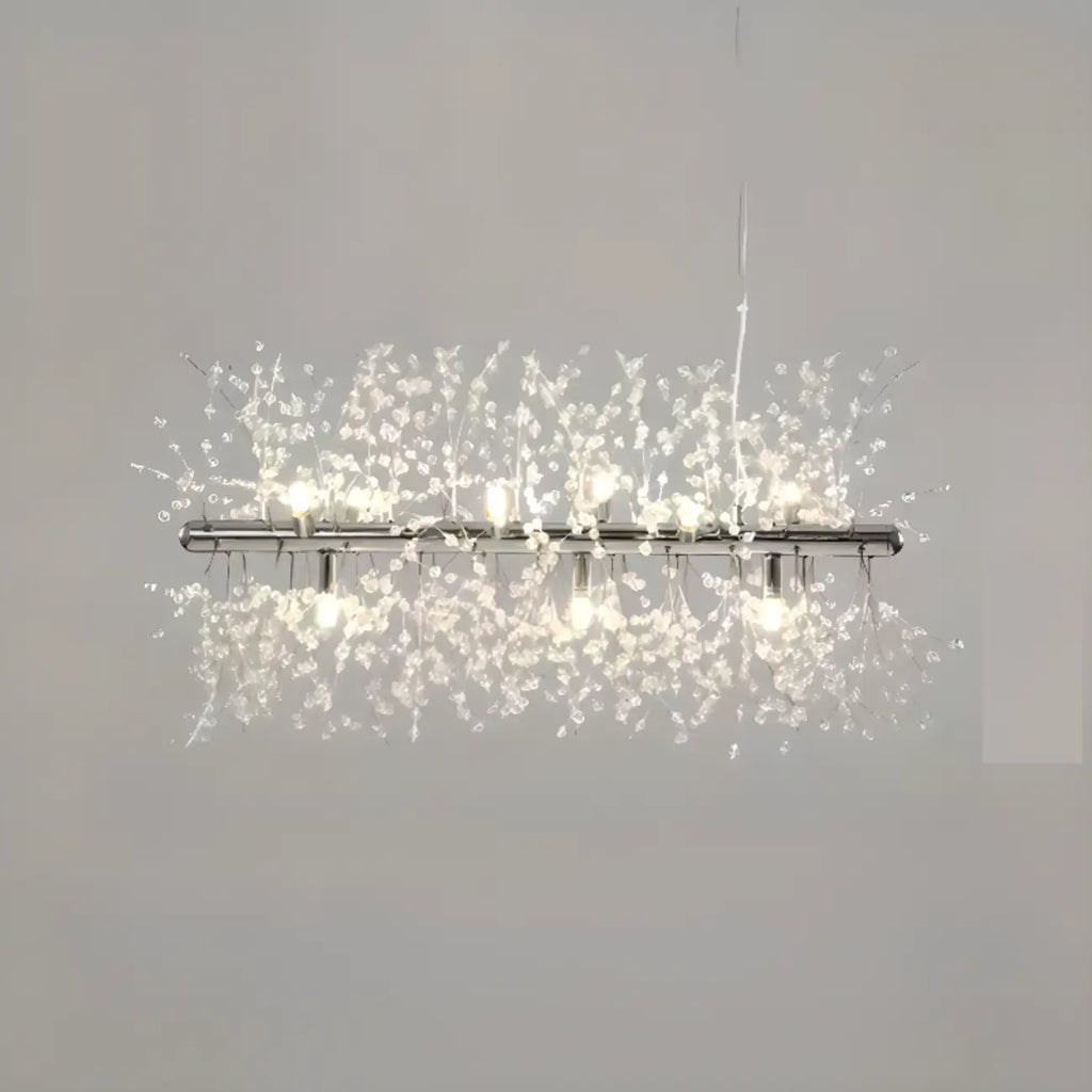 Île lumineuse géométrique en cristal doré, longueur réglable