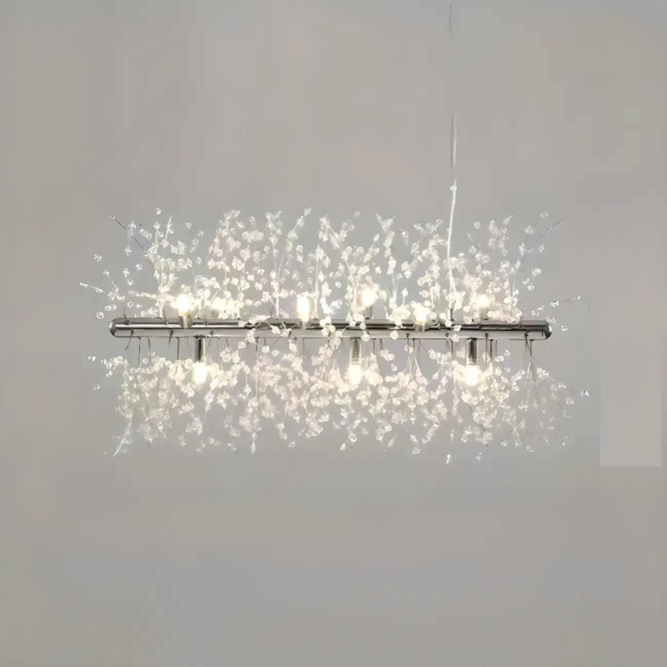 Île lumineuse géométrique en cristal doré, longueur réglable