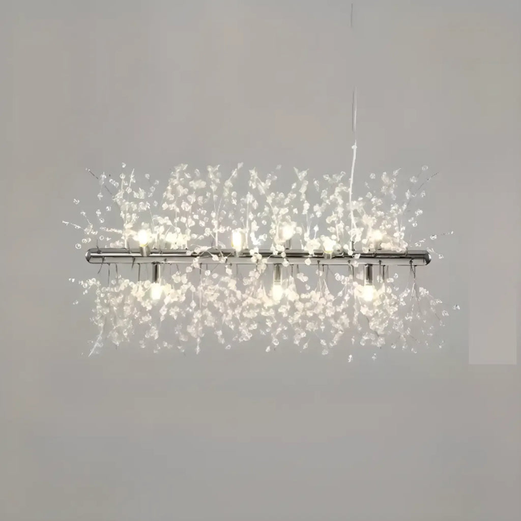 Île lumineuse géométrique en cristal doré, longueur réglable