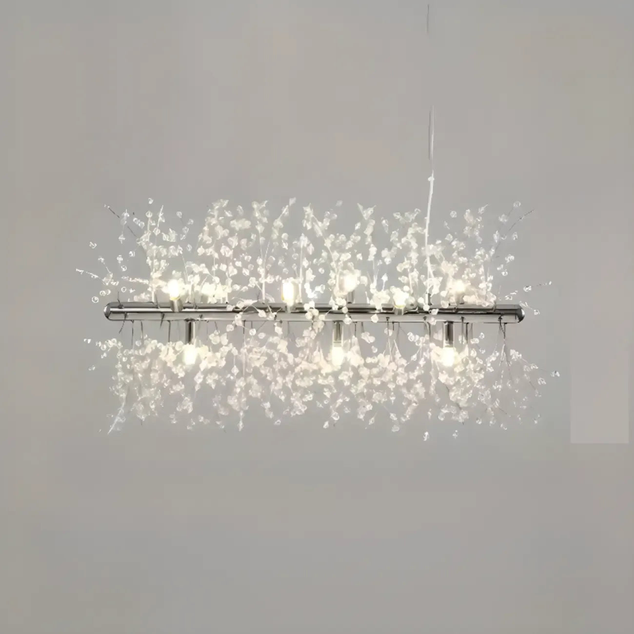 Île lumineuse géométrique en cristal doré, longueur réglable