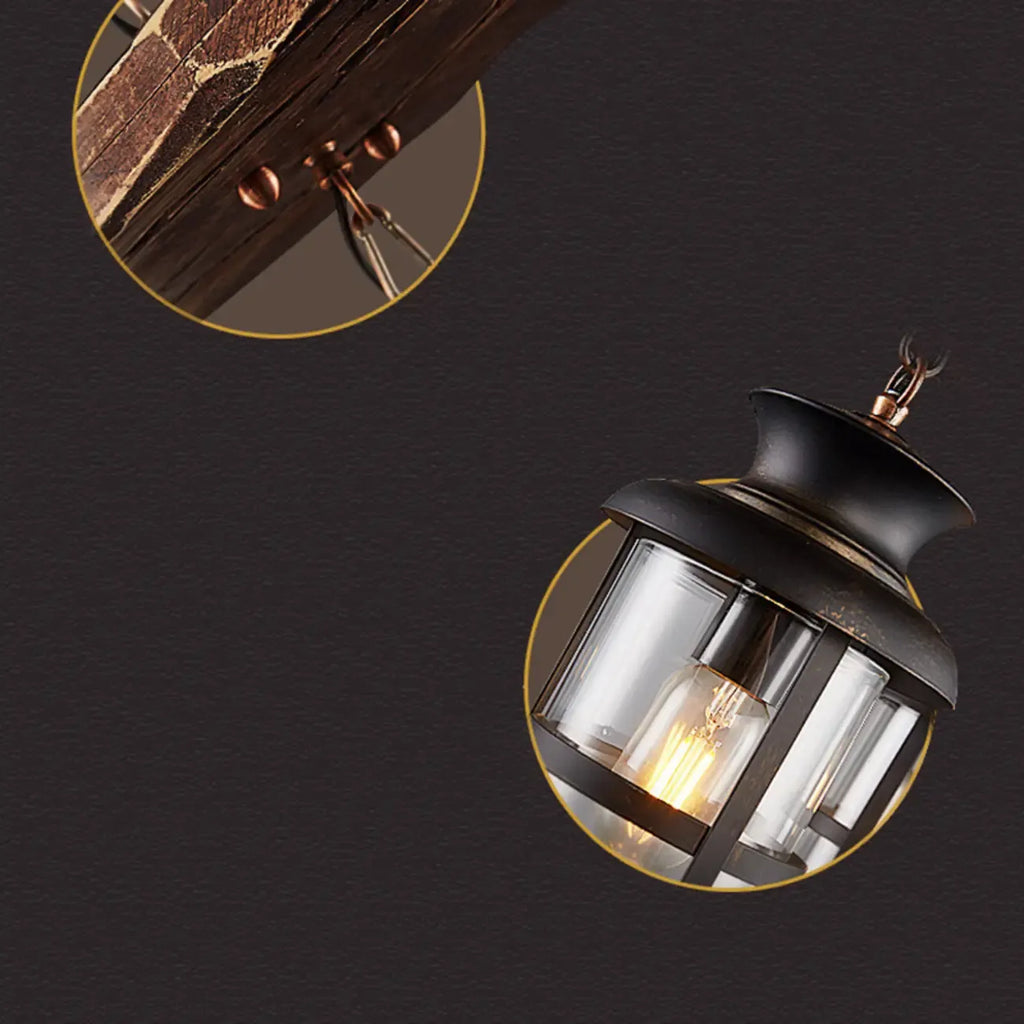 Suspension cylindrique steampunk marron clair pour îlot industriel