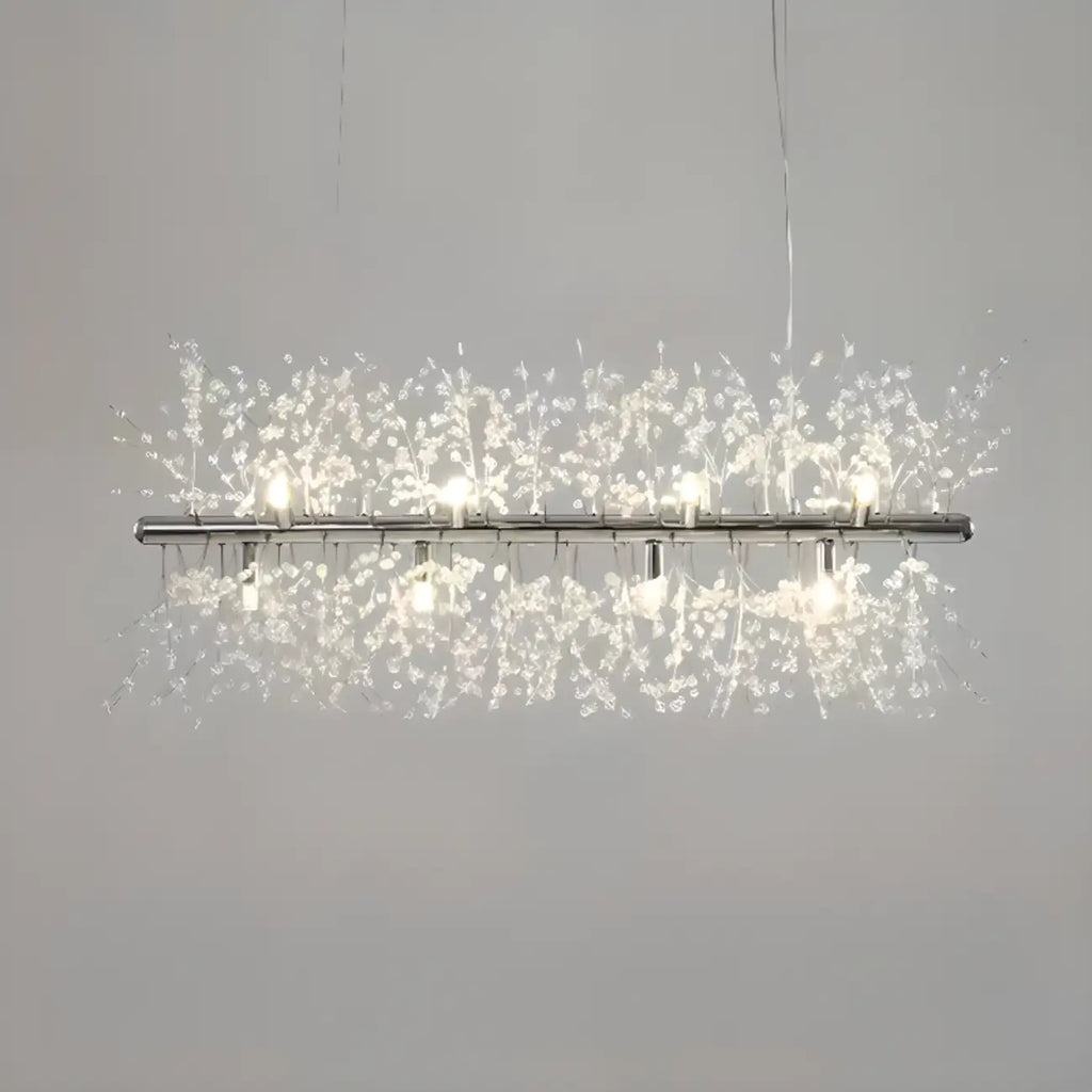 Île lumineuse géométrique en cristal doré, longueur réglable