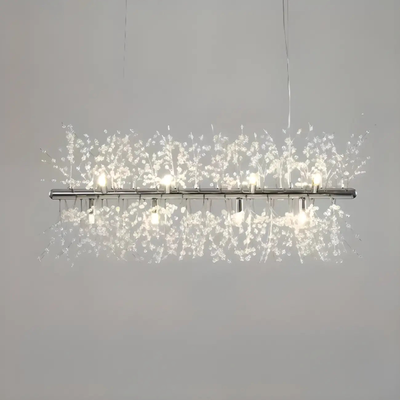 Île lumineuse géométrique en cristal doré, longueur réglable