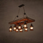 Suspension cylindrique steampunk marron clair pour îlot industriel