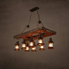 Suspension cylindrique steampunk marron clair pour îlot industriel